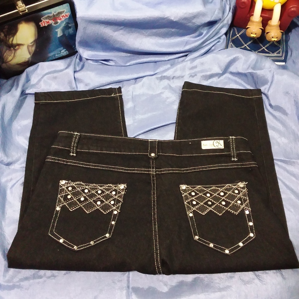 W38L18 Kaba Capri Jeans Size 20 Dark Blue - Picture 4 of 6